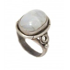 Women's Ring 925 Sterling Silver white rainbow gem stone A 224